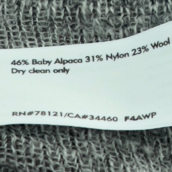 Eileen Fisher gray thin knit v-neck sweater size M baby alpaca nylon wool - Picture 5 of 6